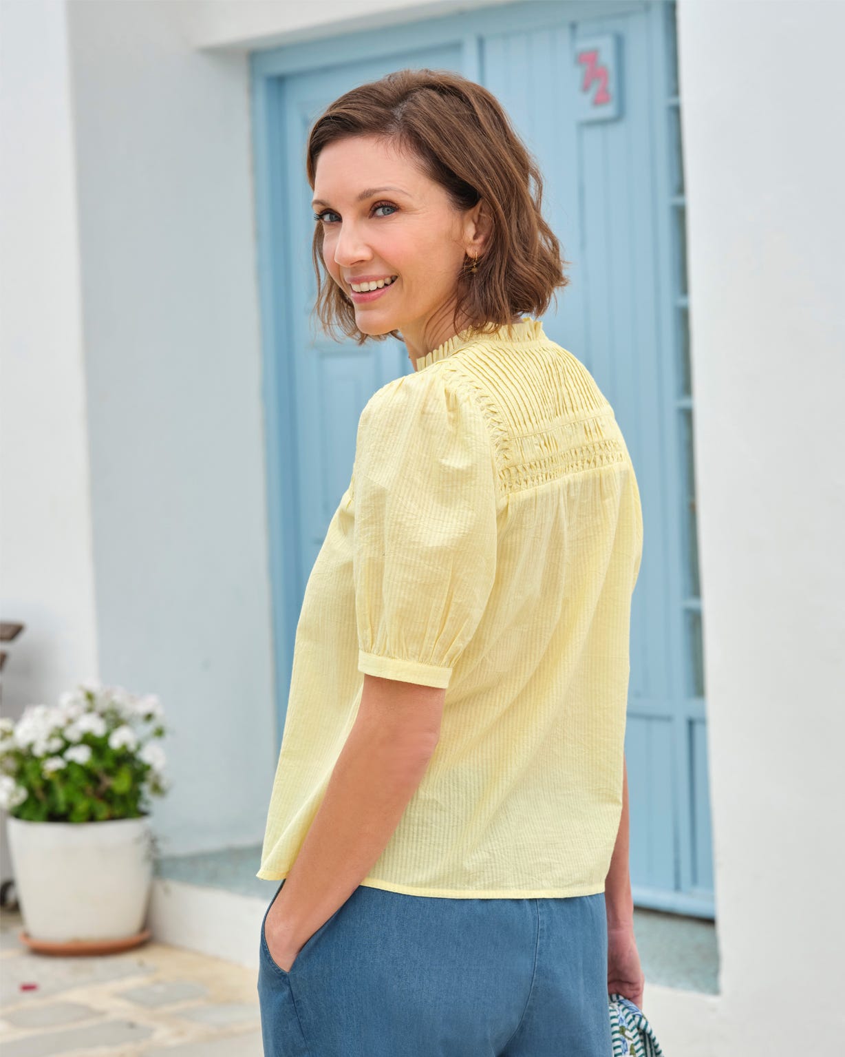 WoolOvers Pin Tuck Detail Top 