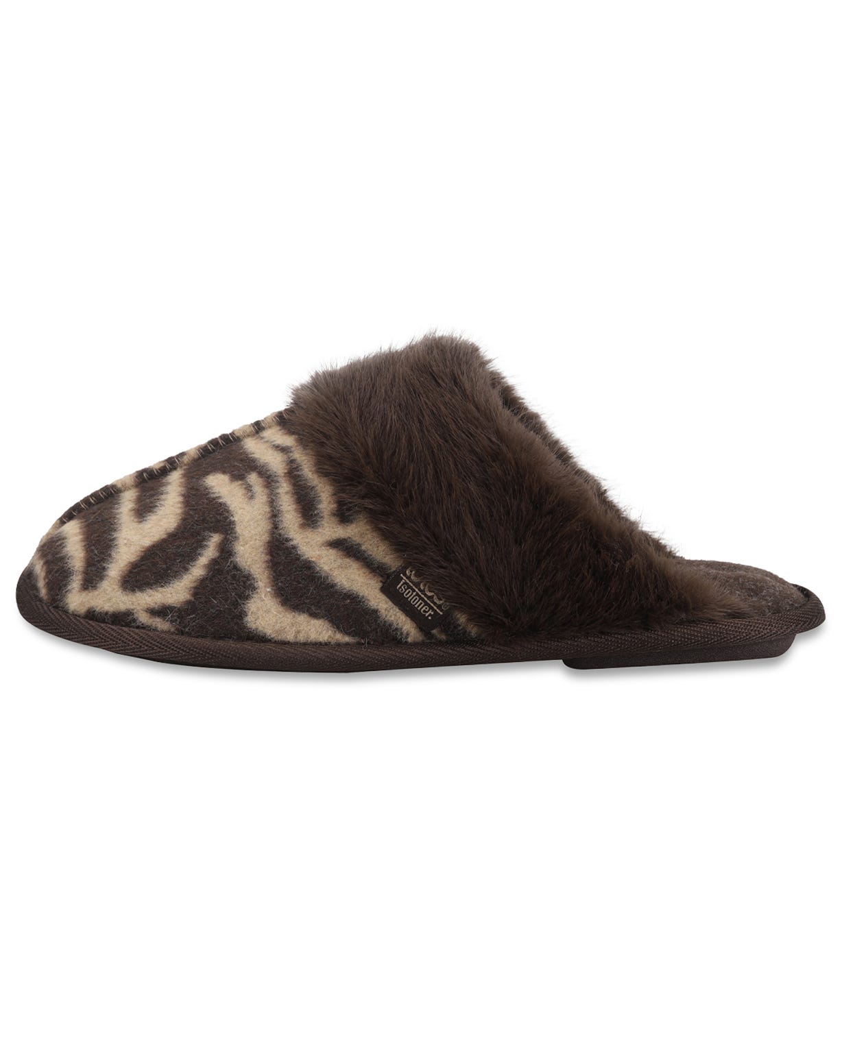 Totes Isotoner Ladies Animal Fur Mule 