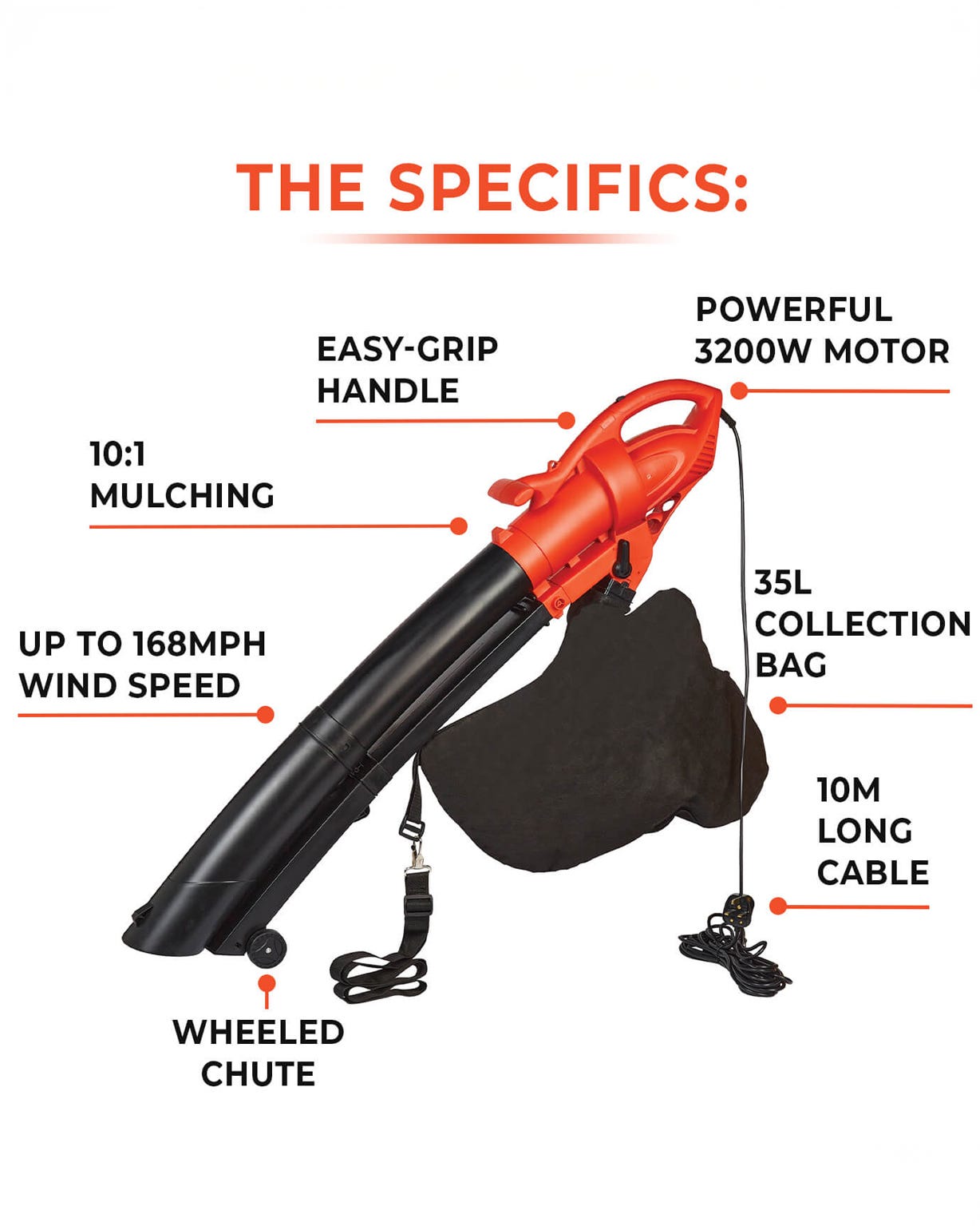 3200W Electric Leaf Blower