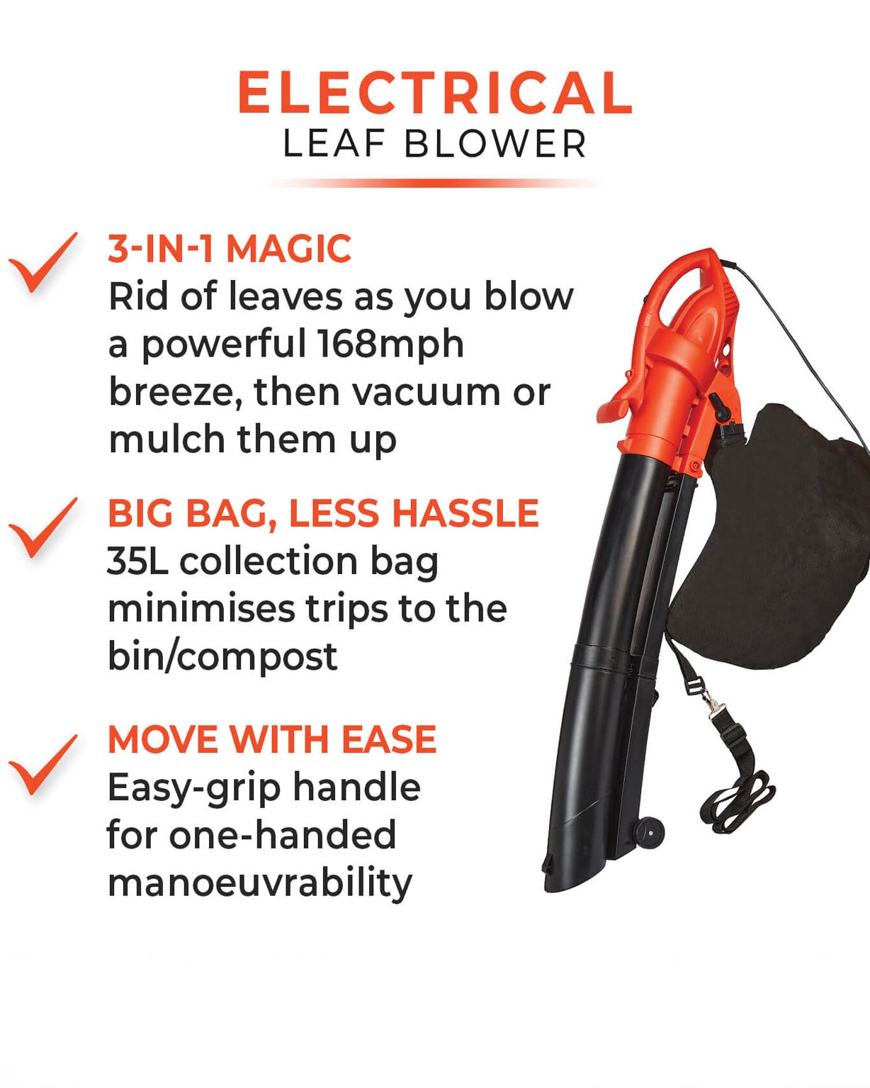 3200W Electric Leaf Blower