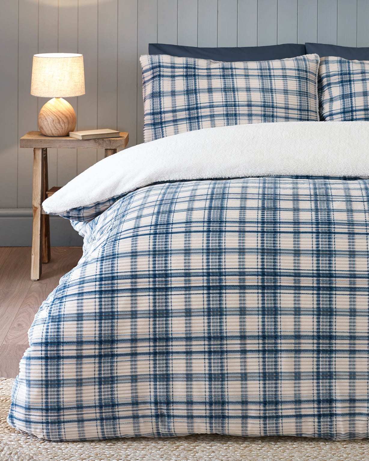 Cosy Ribbed Check Duvet Set 