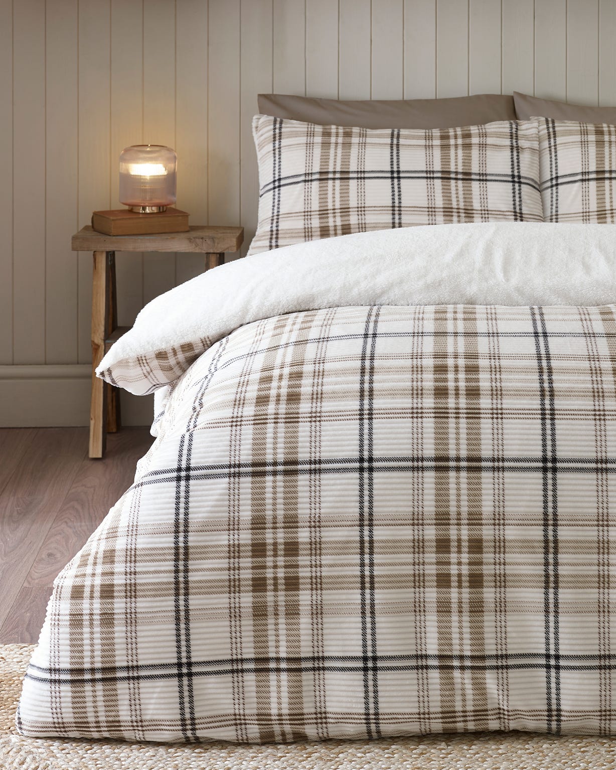Cosy Ribbed Check Duvet Set 