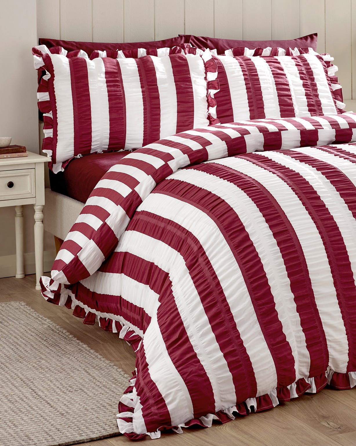 Seersucker Frill Stripe Duvet Set 