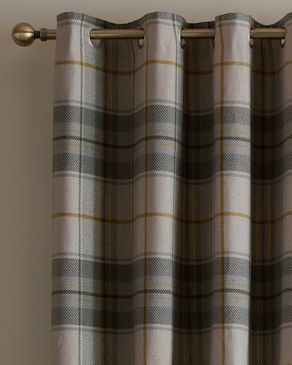 Brushed Woven Glencoe Check Curtains 