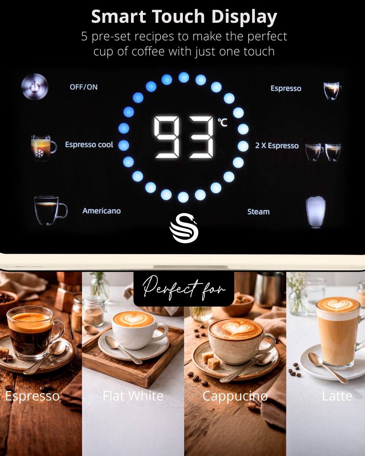 Swan Retro Pump Espresso Digital Coffee Machine 