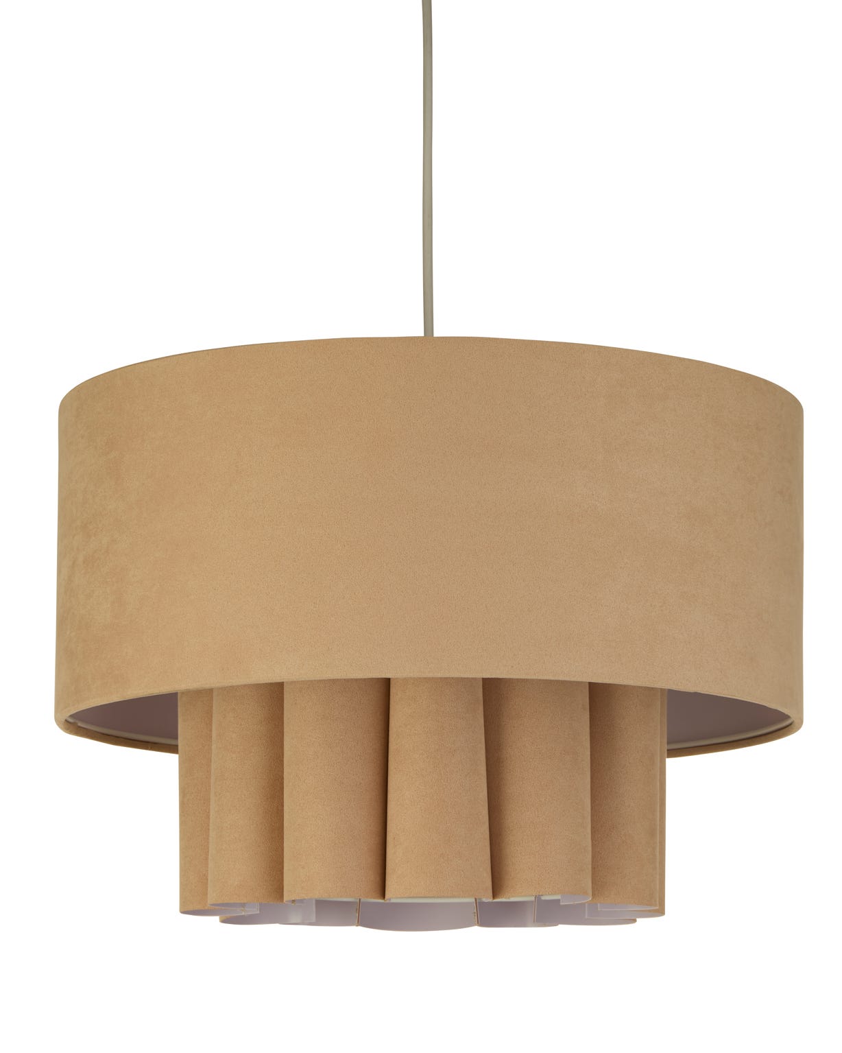 Tiered Suede Effect Scallop Shade 