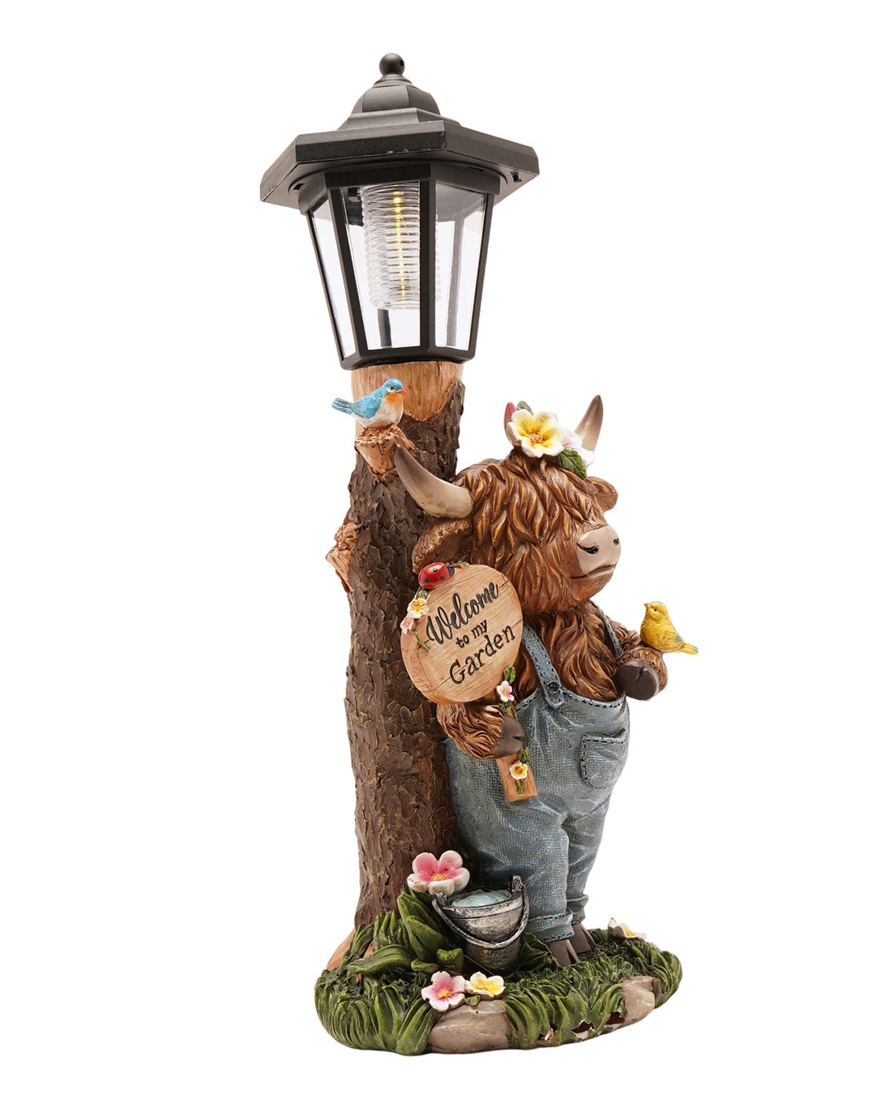 Country Living Highland Cow Solar Powered Lantern 