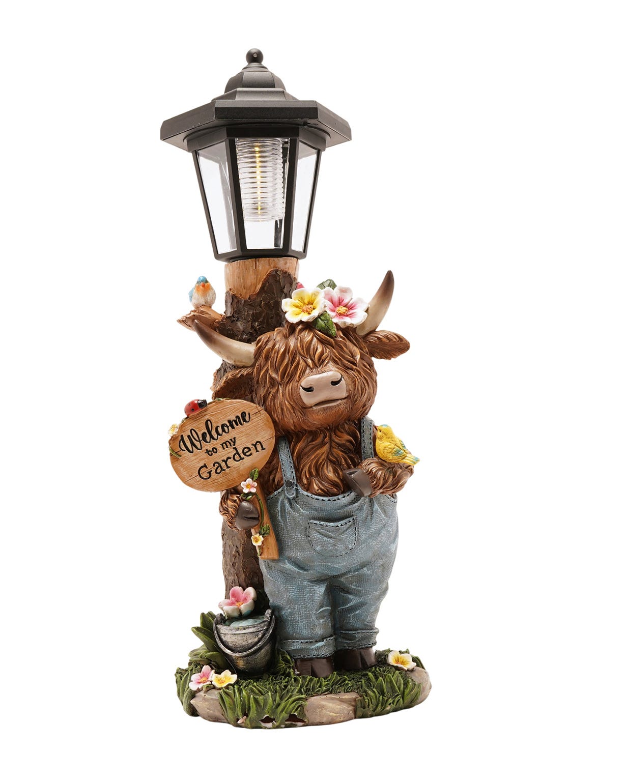 Country Living Highland Cow Solar Powered Lantern 