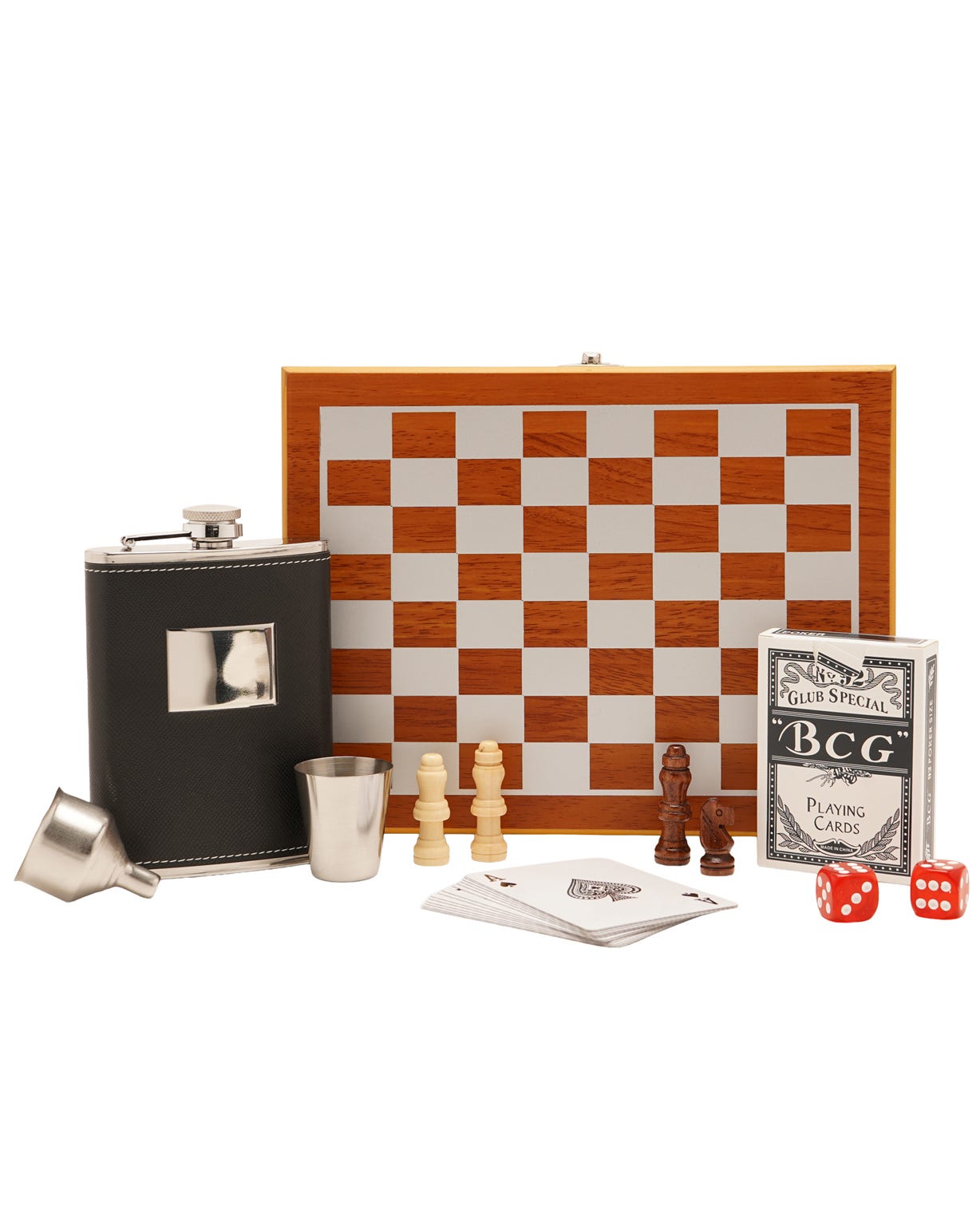 Harvey Makin Game Night Set with Hip Flask 