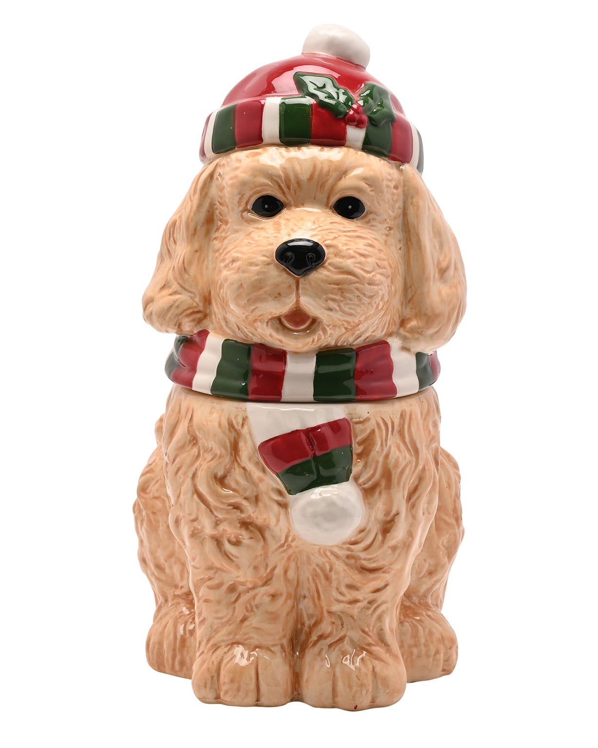 Santa & Friends Ceramic Cockapoo Treat Jar 