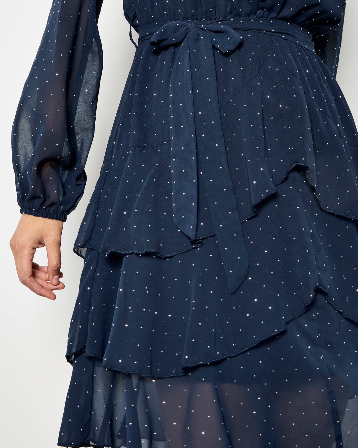 Apricot Diamante Detail Dress 