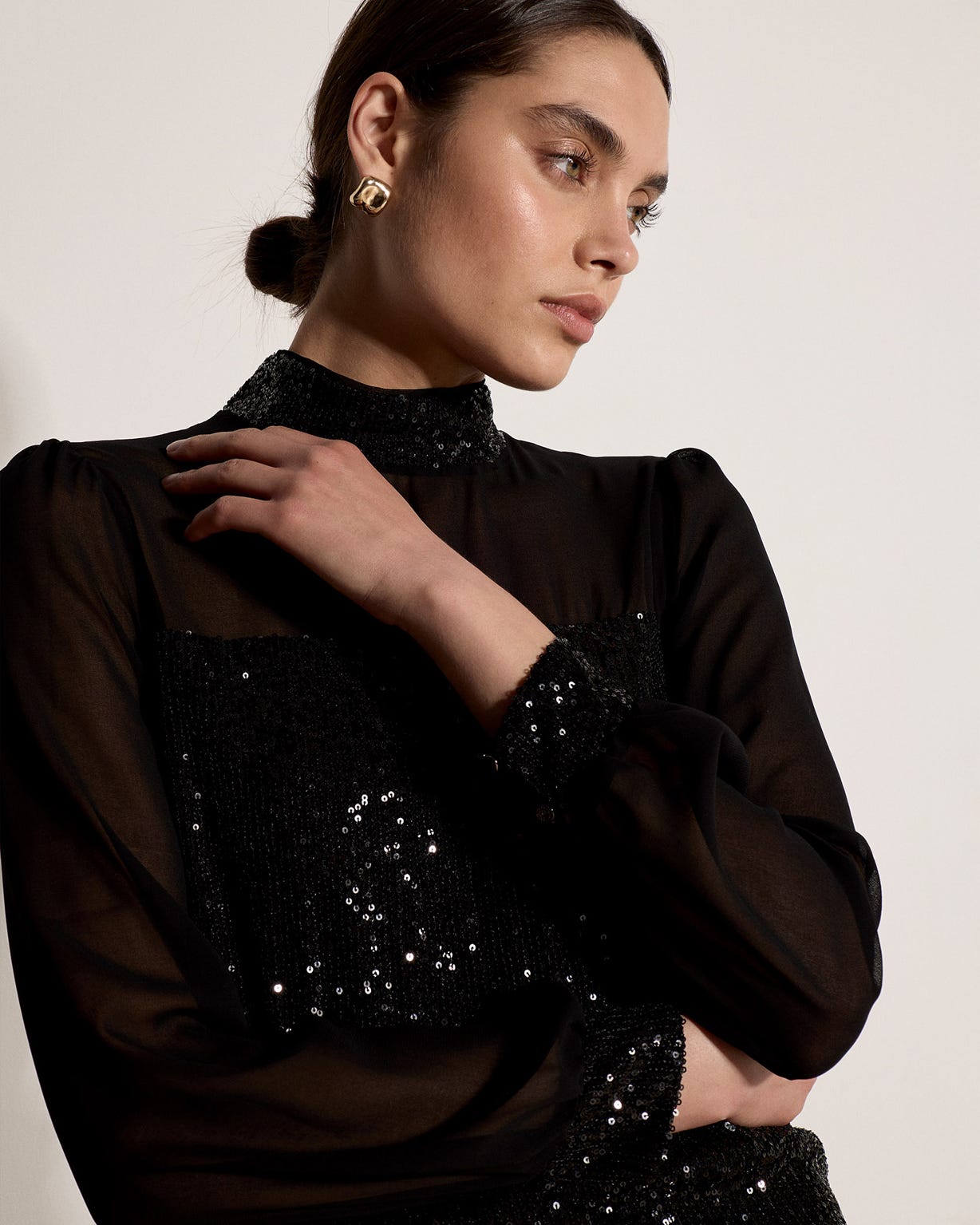 Apricot Sequin Detail Top 