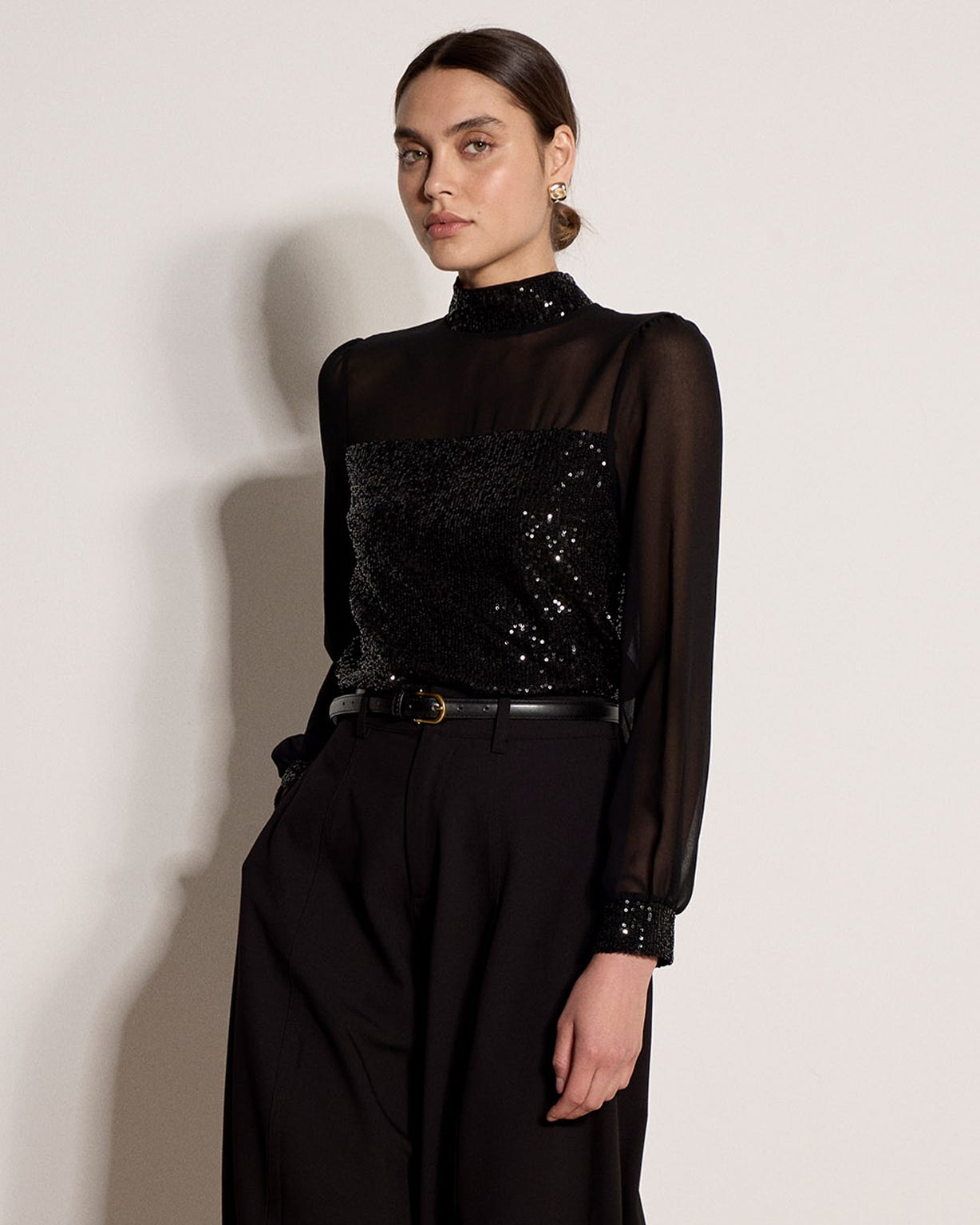 Apricot Sequin Detail Top 
