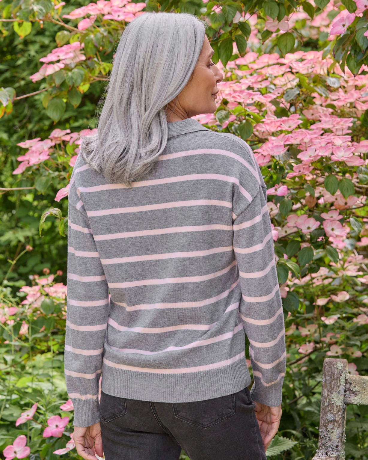 WoolOvers Stripe Polo Jumper 