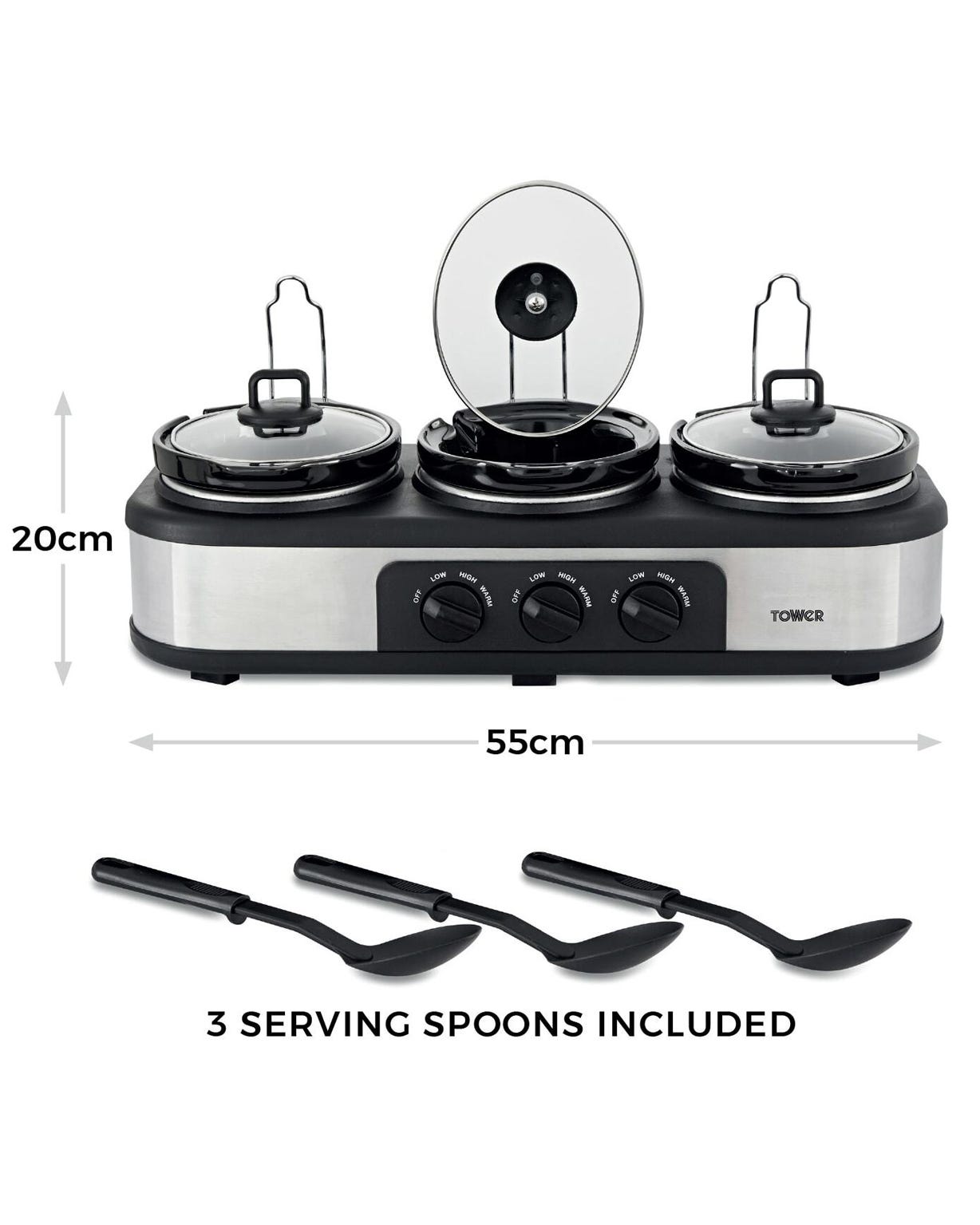 Tower Three Pot Slow Cooker 