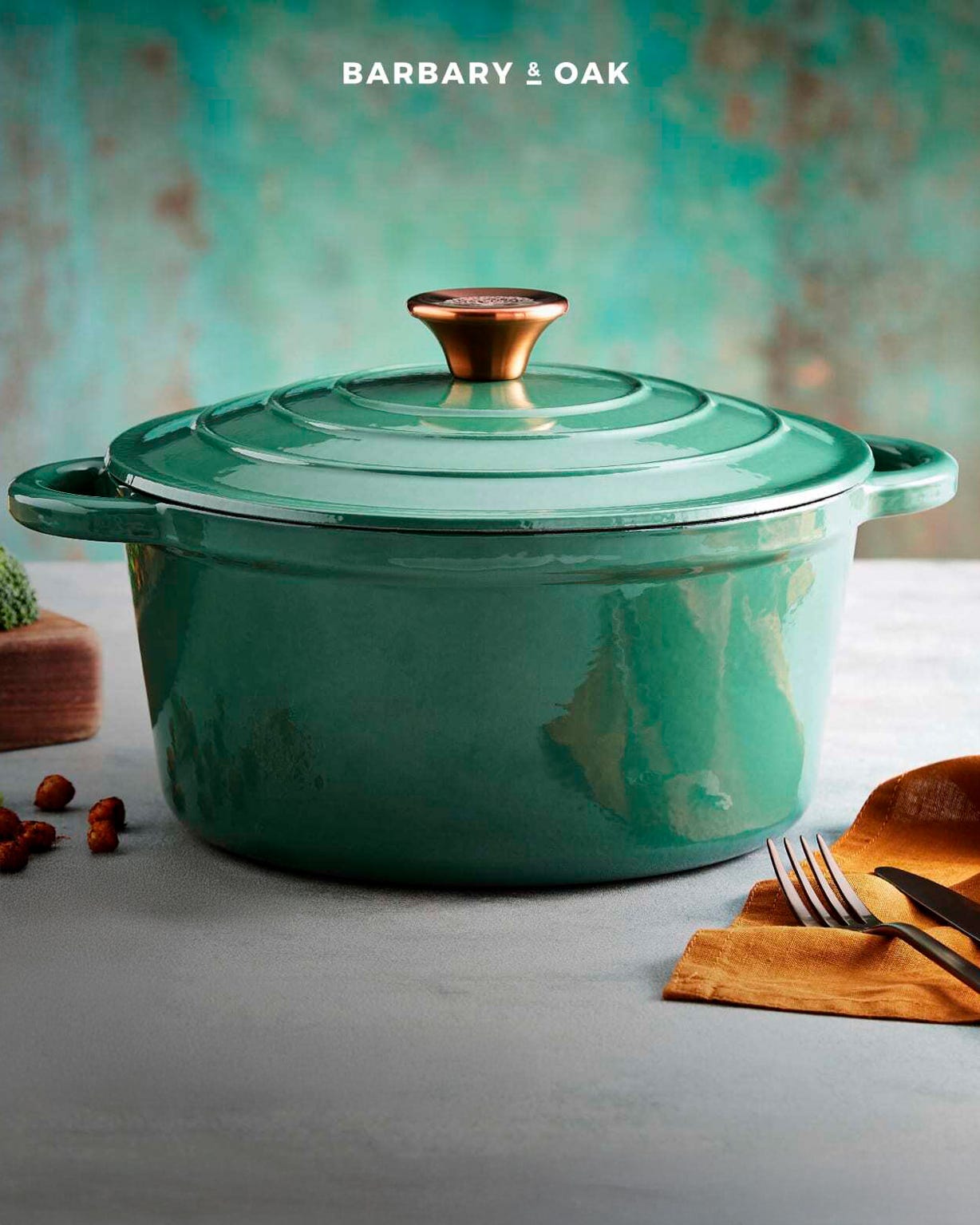 Damart Barbary & Oak 24cm Round Casserole Cast Iron