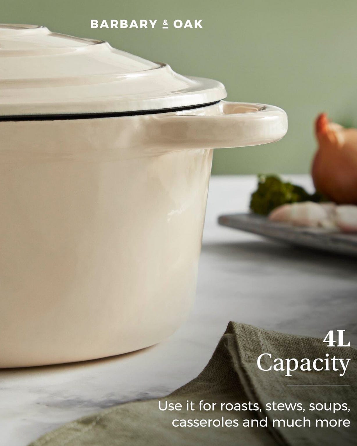Barbary & Oak 24cm Round Casserole Cast Iron 