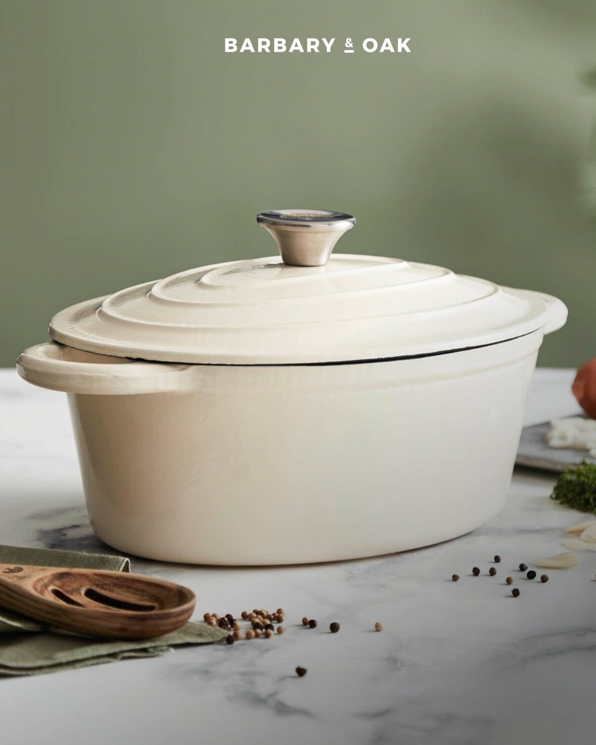 Damart Barbary & Oak 29cm Oval Casserole Cast Iron