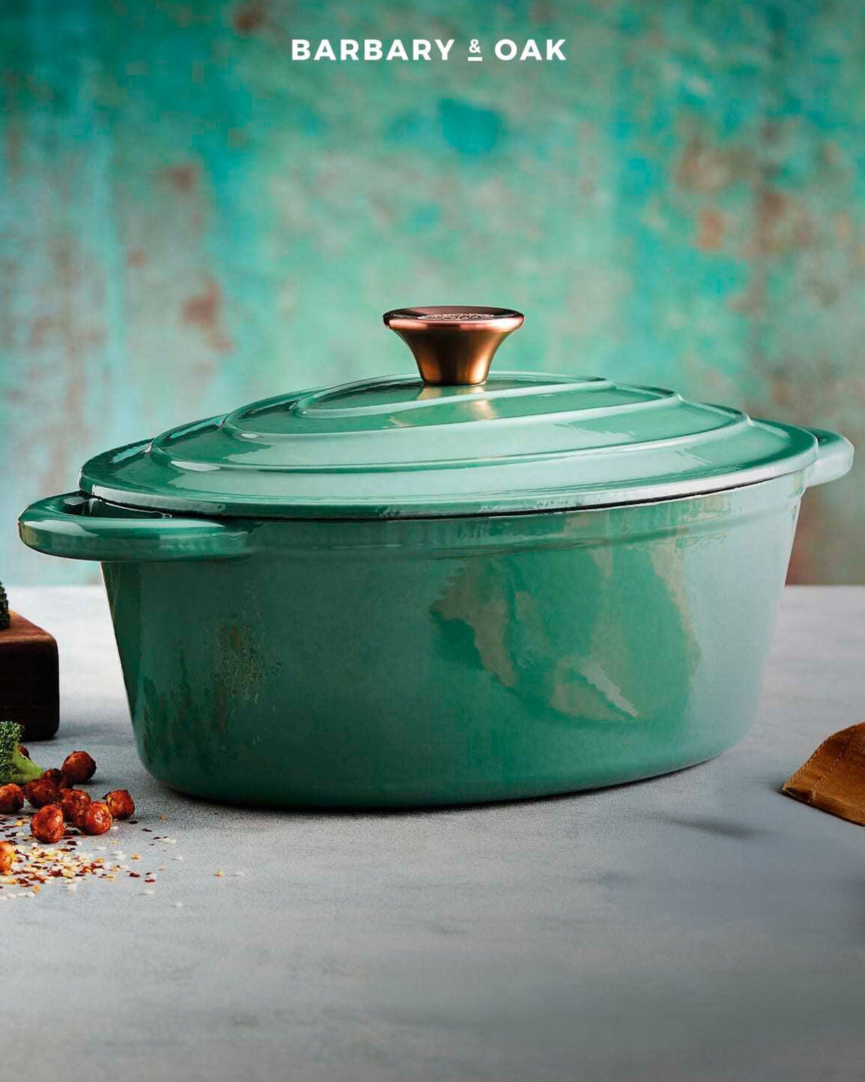 Damart Barbary & Oak 29cm Oval Casserole Cast Iron