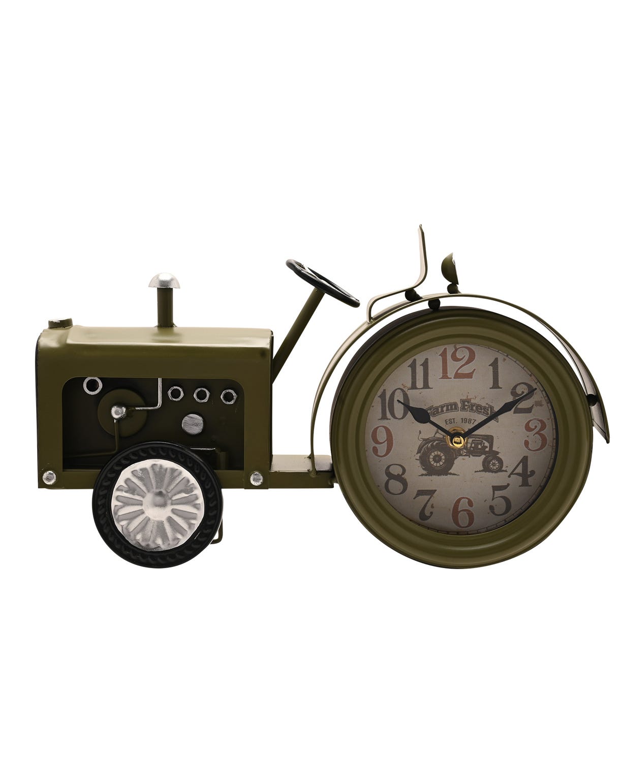 Damart Hometime Mantel Clock Green Tractor