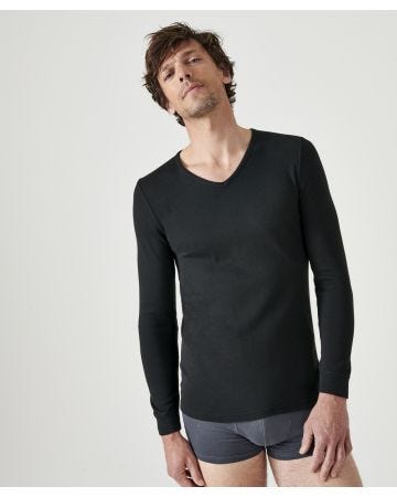 Thermal Medium Warmth Long Sleeved V-neck T-shirt