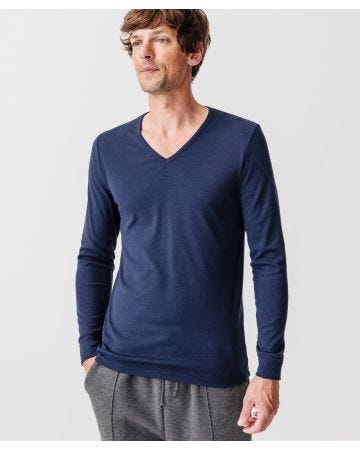 Thermal Medium Warmth Long Sleeved V-neck T-shirt