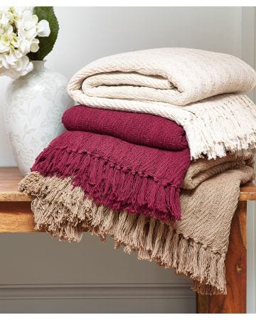 Pack of 2 Rustic Throws