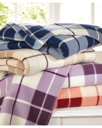 Pack of 2 Checked Fleece Blankets