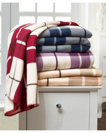 Pack of 2 Checked Fleece Blankets