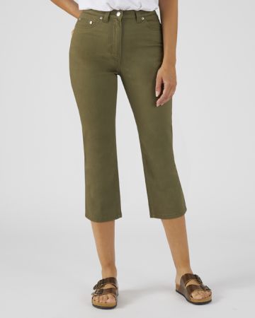 Cotton Stretch Cropped Trousers