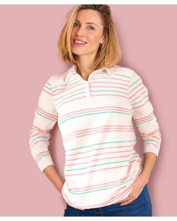 Skin Soft Long Sleeved Cotton Polo Shirt