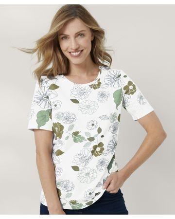 Floral Print Cotton T-shirt