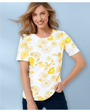 Floral Print Cotton T-shirt