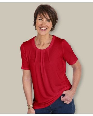 Skin Soft Short Sleeved Neck Detail Tunic