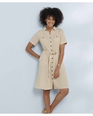 Linen Look Shirt Dress