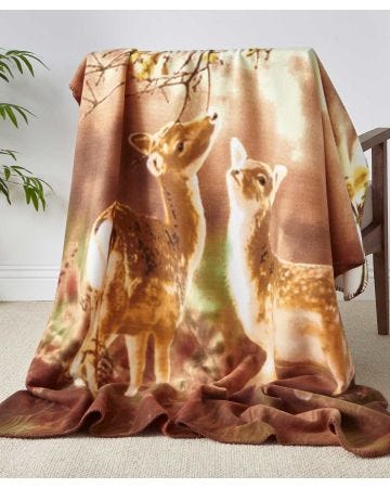 Pack of 2 Animal Fleece Throws