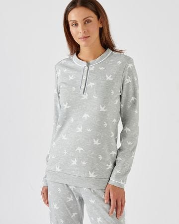 Bird Print Thermal Pyjamas