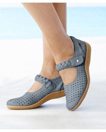 Cushion-walk Touch-fasten Strap Shoe