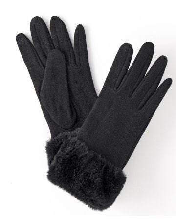 Faux-fur Trim Gloves