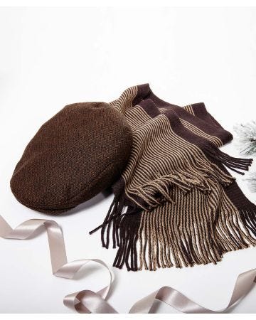 Flat Cap and Scarf Set