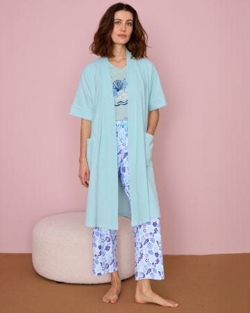 Short Sleeve Towelling Gown 