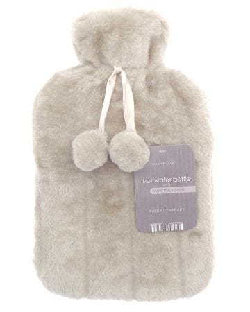 Soft Faux-Fur Hot Water Bottle and Cover