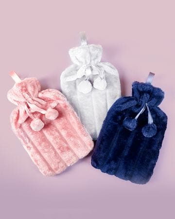 Soft Faux-Fur Hot Water Bottle and Cover