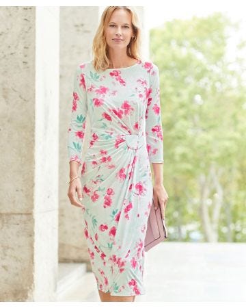 Floral Gathered Waist Dress