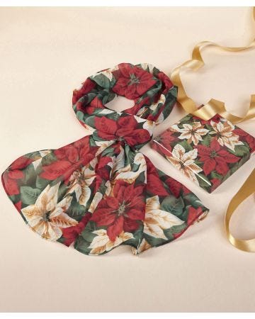 Poinsettia Floral Scarf