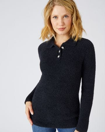 Skin Soft Recycled Polo Collar Jumper