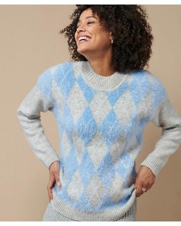 Skin Soft Argyle Jumper