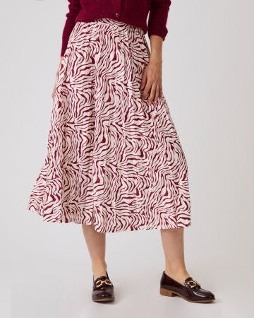 Pleated Jersey Skirt