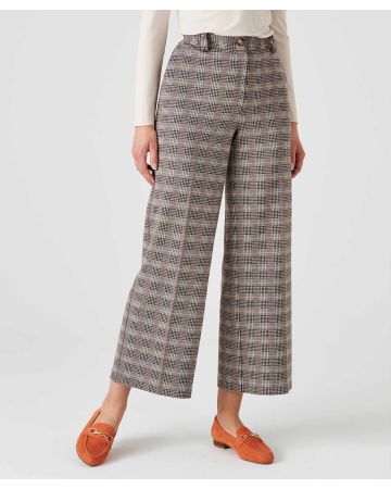 7/8 Knitted Check Trousers