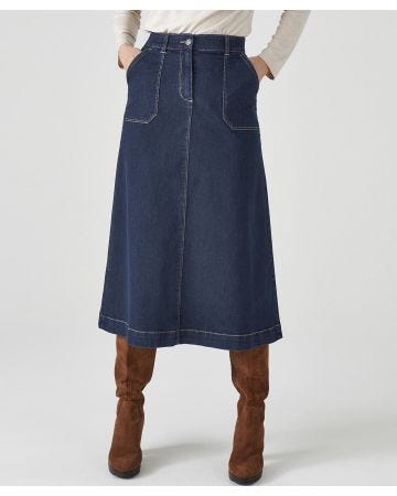 Denim Midi Skirt